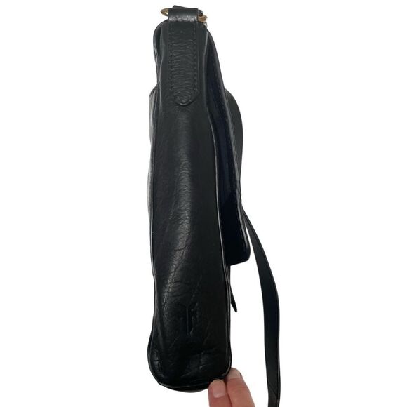 Frye Leather Crossbody Bag Claude Messenger Pebbled Black - Picture 8 of 15